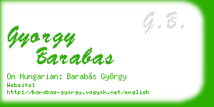 gyorgy barabas business card